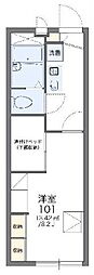 レオパレスアビテミナミ 1Kの間取図画像
