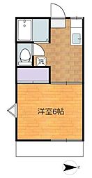 第二カトレアハイツ 1Kの間取図画像