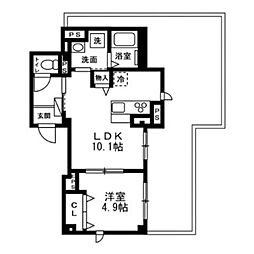 第二英ハイツ 1LDKの間取図画像