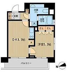 ラクラス田町 1LDKの間取図画像