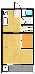 アサヒコーポ 2階1Kの間取り