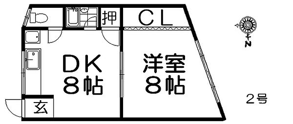 有馬ビル ｜大阪府枚方市宮之阪４丁目(賃貸マンション1DK・3階・24.00㎡)の写真 その2