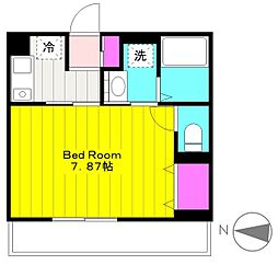 comfort yuuya 3階1Kの間取り