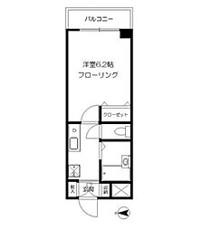 ドリームメゾン 3階1Kの間取り