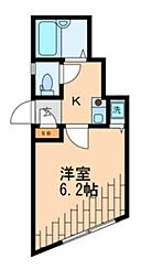 ヘリオス378浜田山 1Kの間取図画像