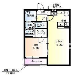 フジパレス萱島 1LDKの間取図画像