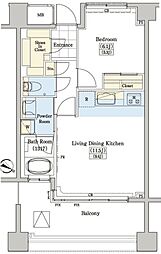 レジディアタワー上池袋タワーサイド 1LDKの間取図画像