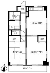 サニーコート 2DKの間取図画像