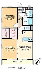 コンフォール瑞江3 2DKの間取図画像