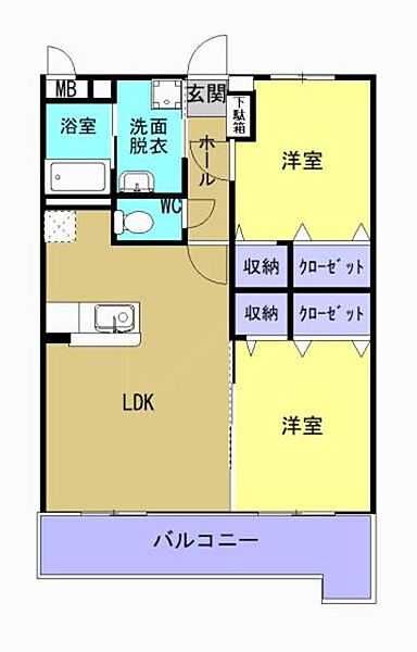 Ｂｌｉｓｓ大在 506｜大分県大分市横田２丁目(賃貸マンション2LDK・5階・54.85㎡)の写真 その2