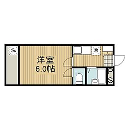 グリーンシャトルヤマガミ 1Kの間取図画像