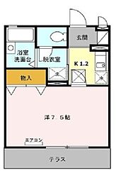 都営新宿線 船堀駅 徒歩11分の賃貸アパート 1階1Kの間取り