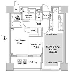 コンフォリア赤坂 2LDKの間取図画像