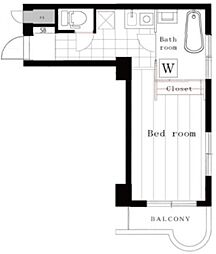 セブンスターマンション門前仲町 ワンルームの間取図画像