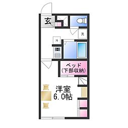 レオパレスさくら 1Kの間取図画像