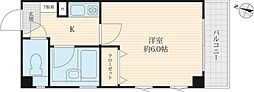 アビタシオン新宿 1Kの間取図画像