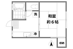 ダイワハイム 2階1Kの間取り