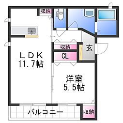 南海和歌山港線 和歌山港駅 徒歩27分の賃貸アパート 1階1LDKの間取り