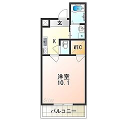 フジパレス田辺イースト 1Kの間取図画像
