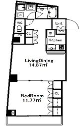 サングラータ西麻布2 1LDKの間取図画像