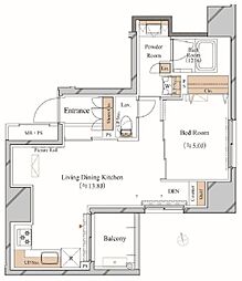 ブランシエスタ上野 3階1LDKの間取り
