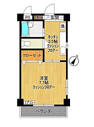 グリーン・ハイツ黒川第2ビル 1Kの間取図画像