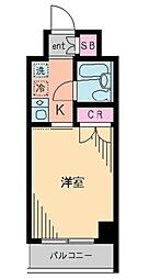 ポルタオーレア 5階1Kの間取り