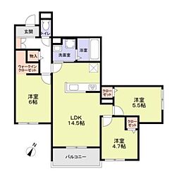 ハイテラス千里 3LDKの間取図画像