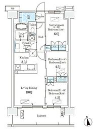 スカイグランデ津田沼 2階2SLDKの間取り