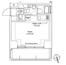 カスタリア中延 3階ワンルームの間取り