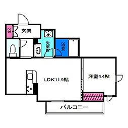 シャーメゾンPeony 1LDKの間取図画像