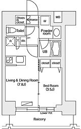 エミリブ池袋 1DKの間取図画像