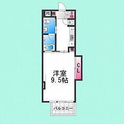 NOUVELLEVIE 1Kの間取図画像