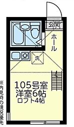 ユナイト塩浜アルベールカミュ ワンルームの間取図画像