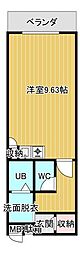サンパール二日市 ワンルームの間取図画像