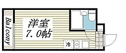レジダンスイン・目黒 ワンルームの間取図画像