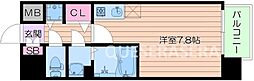 BPRレジデンス本町東 ワンルームの間取図画像