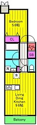RESIDIA調布 1LDKの間取図画像