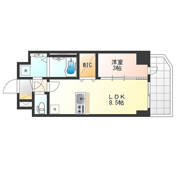 兵庫県神戸市中央区加納町３丁目(賃貸マンション1LDK・12階・30.71㎡)の写真 その2