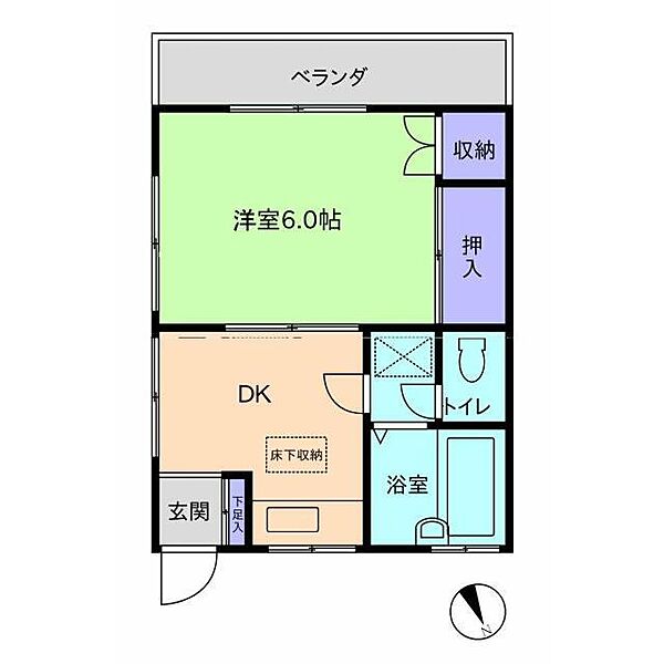 ハイツエンゼル 201｜神奈川県横浜市青葉区美しが丘５丁目(賃貸アパート1DK・2階・24.75㎡)の写真 その2