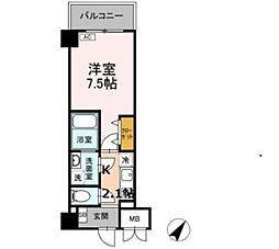 TRELUCE横濱関内 1Kの間取図画像