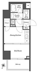 ザ・ゲートハウス雑司が谷 12階1DKの間取り