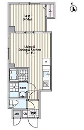 エルファーロ恵比寿 3階1LDKの間取り