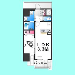 S-RESIDENCE堺blaze 15階1LDKの間取り