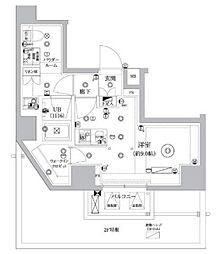 セジョリ東陽町 6階ワンルームの間取り