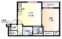 フジパレス豊中大島町1番館 1LDKの間取図画像