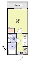 アザーレキュリオス横浜 1Kの間取図画像