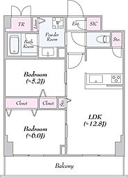 ロイジェント志村坂上 5階2LDKの間取り