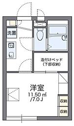 レオパレスリバーサンライト1 1Kの間取図画像