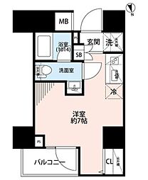 プレール・ドゥーク戸越銀座通り 1Kの間取図画像